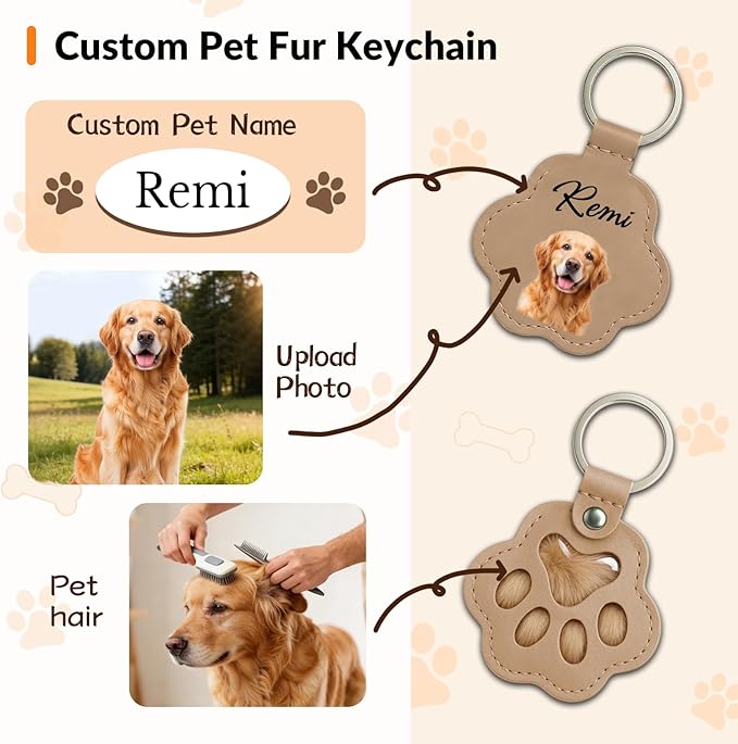 QYH Custom Memorial Dog Keychain with Picture - Personalized Cat Dogs Pet keepsakes Keychains Customized Gifts for Pet Lovers