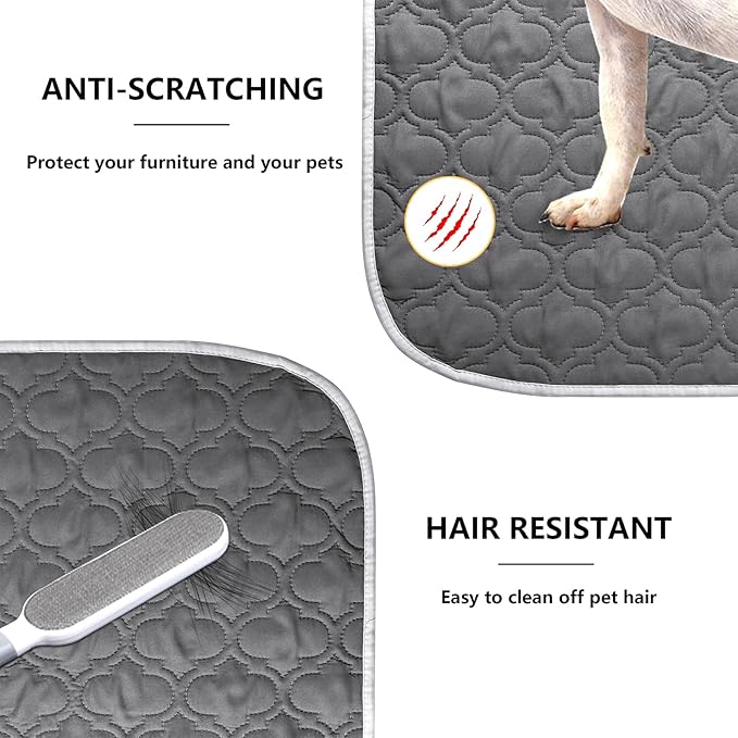 Waterproof Blanket for Bed, Reversible Dog Couch Cover Pet Sofa Furniture Protector Machine Washable King Size(82x102 Inch, Lightgrey+Darkgrey)