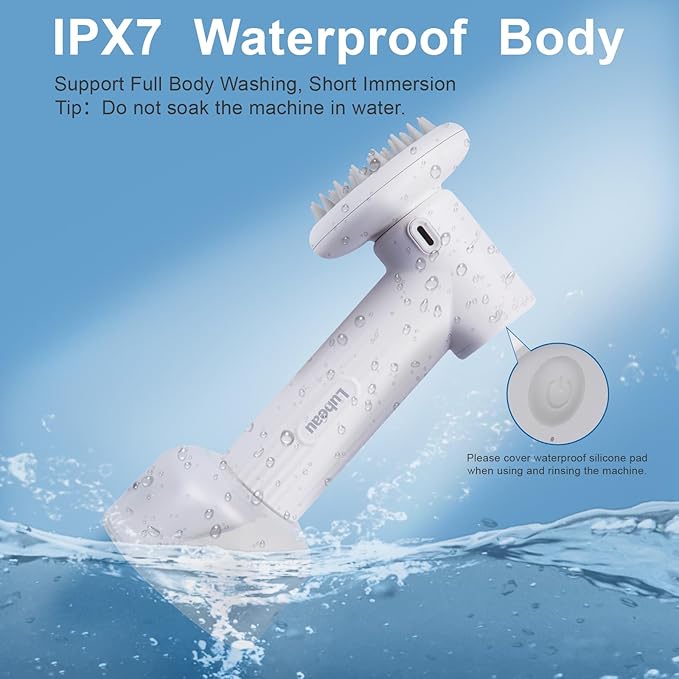 Pet Electric Foaming Dog Shampoo Dispenser with Brush for Dogs Bathing, Soft Brush, Massaging and Grooming, Bubble/Spray Mode, Rechargeable Dog Foam Sprayer Soap Dispenser for Short/Long Haired Pet