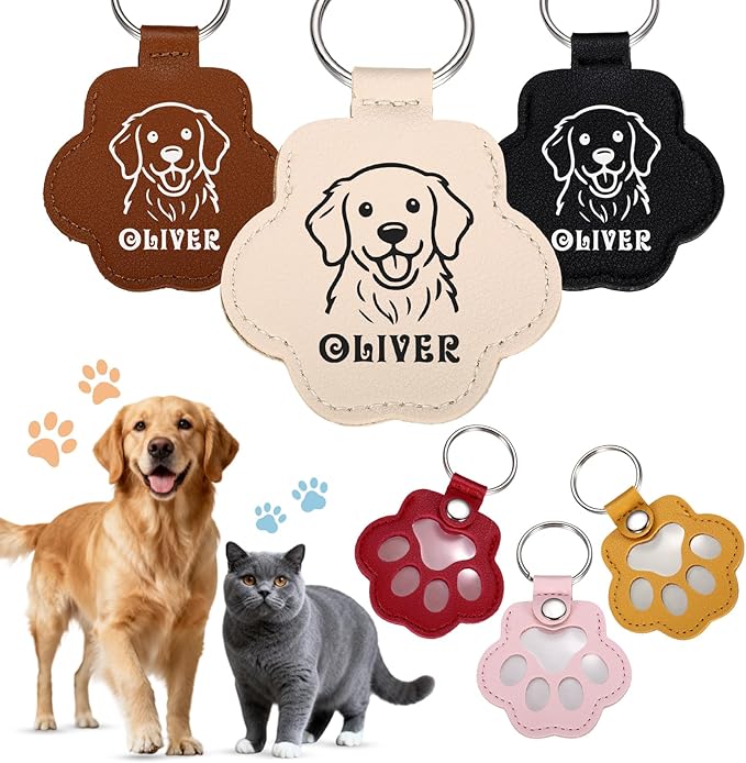 Custom Leather Pet Fur Keychain – Personalized Memorial Keepsake Keyring for Friend, Dog Cat Hair Sympathy Gifts﻿