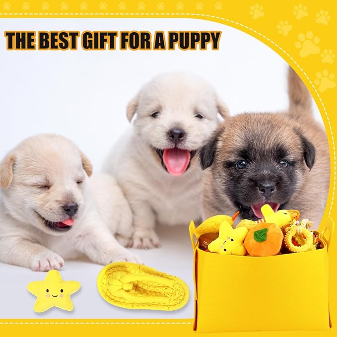 Abbylike 50 Pcs Puppy Supplies Starter Kit for Small Dogs Puppy Essentials Includes Leash, Bowls, Teeth Brushes, Water Bottle, and More Accessories for Dogs Pet Day Welcome Gift(Yellow)
