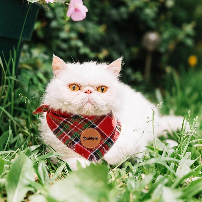 Personalized Dog Gifts Withe Name Custom Dog & Cat Bandana Personalized Pet Neckwear Dogs Costume Accessories for Small Medium Large Dogs Cats Birthday Valentines Day Gifts