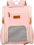 Pet Backpack Carrier, Portable and Ventilated, Oxford Cloth, Dogs Cats and Little Animals Travel Bag 12.6", (Pink, 1 Pcs), Intended for Hiking/Camping/Traveling
