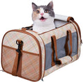 Soft-Sided Kennel Pet Carrier for Small Dogs, Cats, Puppy, Airline Approved Cat Carriers Dog Carrier Collapsible, Travel Handbag & Car Seat (Orange Diamond Print, 19" L x 11" W x 11" H)
