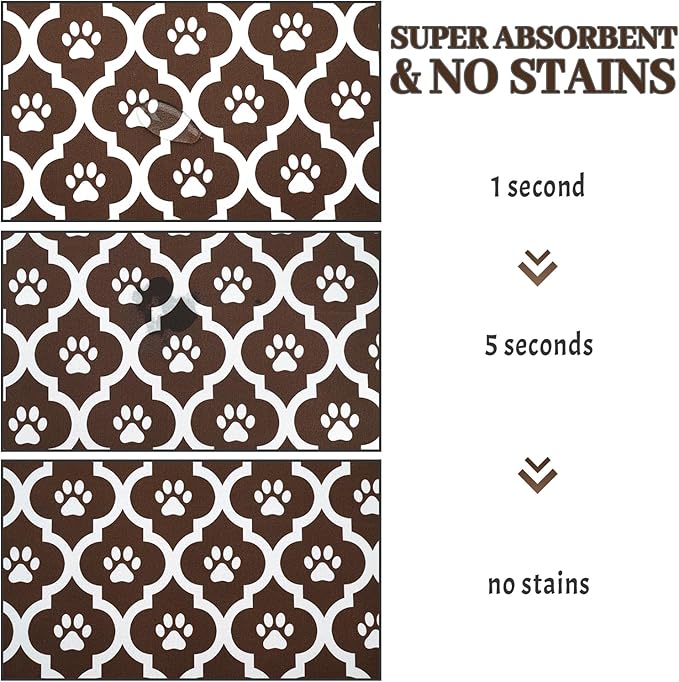 Dog Food Mat 16X24 Inch Pet Feeding Absorbent Mats for Floor Cat Water Bowl Placemats Non-Slip Washable Dog Mat for Food and Water