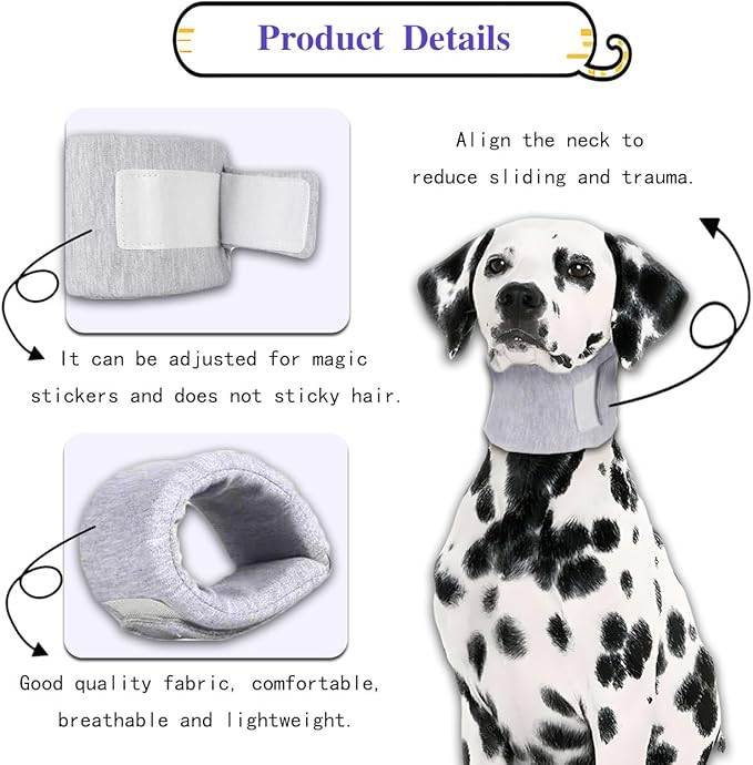 Cat Cone Collar for Pet with Spinal IVDD Issues After Surgery Recovery, Adjustable Cat Neck Brace Elizabethan Collar, Neck Cervical Cone to Stop Licking for Small Medium Dog Puppy Kitten (Grey, M)
