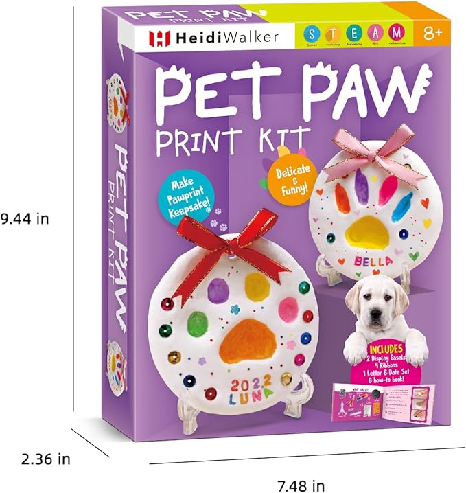 Eggbox Pet Paw Print Impression Kits - Makes 2 Dog Pawprint Keepsake Kit, Inkless Paw Prints Kit for Dogs & Cats - New Puppy Gift, DIY Dog Paw Print, Personalized Gifts for Pet Lovers