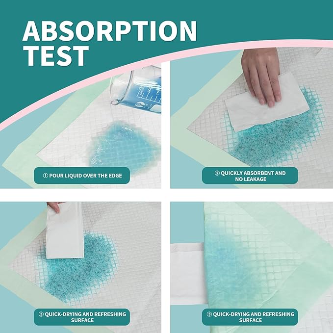 Disposable Bed Pads 40x36 Inch (40 Pack) - Extra Large, Super Absorbent Underpads for Adults & Pets, Waterproof Incontinence Pads, Mattress Protector [100x91CM]