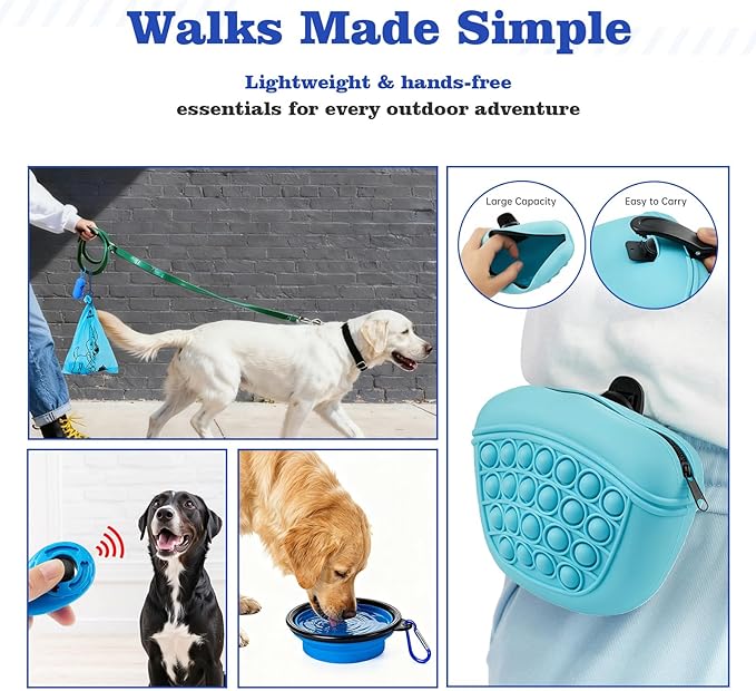 Puppy Supplies Starter Kit – Puppy Essentials and Dog Stuff Set for Small Dogs, Includes Bowls, Toys, Toothbrush, Treat Pouch and More, Welcome Home Gift for Your New Puppies - Blue