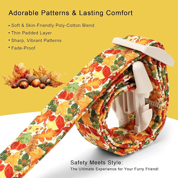 Fall Dog Collar Cute Autumn Leaves Puppy Collar - Light Comfortable Adjustable Pet Collars for Small Medium Large Girl Boy Dogs L
