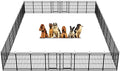 Heavy Duty Dog Playpen: 32 Steel Panels 40" Height, Square Steel Pipe with Reinforced Crossbars, 71FT 406 Sq.ft Portable Fence for Yard RV Camping, Snowy Black