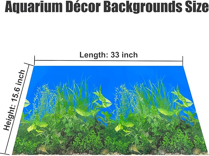 Fish Backgrounds Paper Double Sides Undersea Aquarium Background Poster Colorful Sea Anemone Fish Tank Background Sticker Decorations 16"x 33"