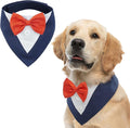 FUAMEY Dog Tuxedo for Large Dogs,Dog Formal Suit Dogs Attire Pet Bow Tie Puppy Party Costumes Cat Tux Outfits Pets Bandana Cosplay Adjustable Bowties Wedding Birthday Valentines Blue XL