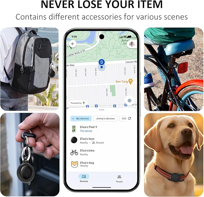 Cat Tracker Works with Android - GPS Pet Collar for Cats | No Monthly Fee | Waterproof | Replaceable Battery | Anti-Lost, Android GPS Tracker Tag, Bluetooth Smart Item Finders
