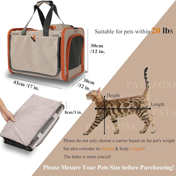 Dog Carriers for Small Dogs Stylish Cats Carrier Airline Approved Pets Softsided Bag for Cats Puppy,Large Pocket,Breathable,Pet's Carrier Privacy Protection Outdoor Travel Kitties Kennel