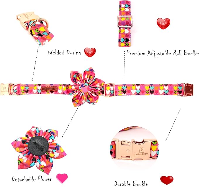 Lionheart glory Easter Dog Collar with Flower Carrot Print Dog Collar Girl Soft Durable Adjustable Puppy Gift Collar Bows Spring Collar Dog Flower