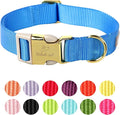 Nylon Dog Collar - Adjustable Blue Soft Webbing Dog Collars for Small Medium Large Dogs Boy Girl Puppy Collar with Safety Metal Buckle XS