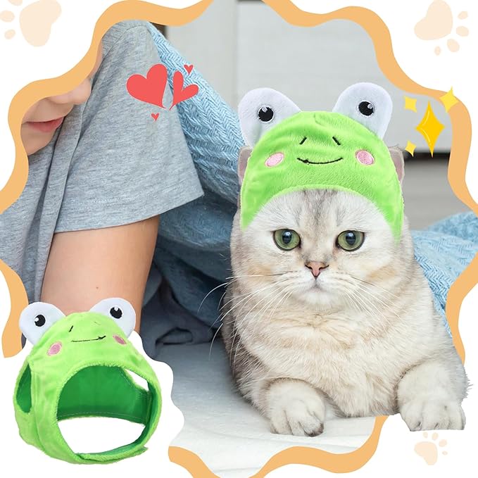 Weewooday 5 Pieces Cat Costume Bunny Hat Outfit with Ears Funny Cat Hat and Small Dogs Kitten Puppy Party Easter Costume Accessory Headwear(Lovely Style)