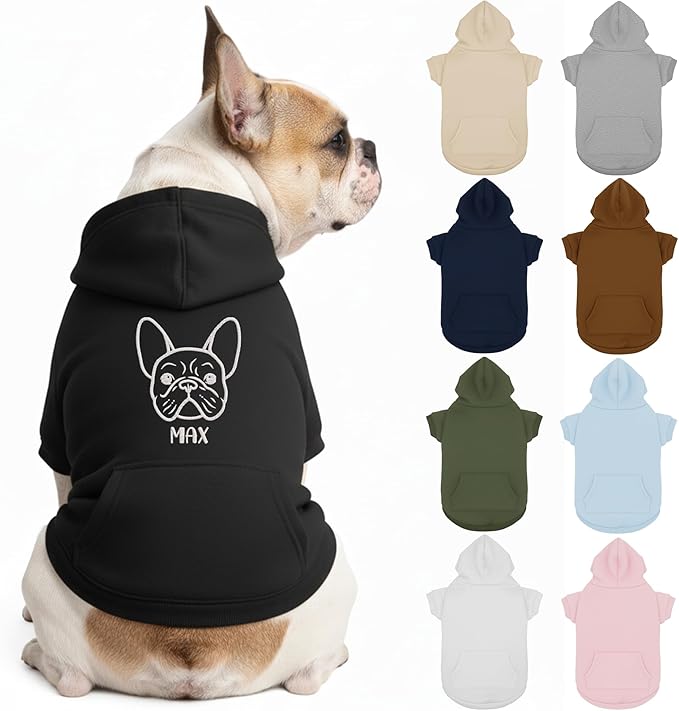 Personalized Dog Hoodie, Custom Embroidered Name Pet Hoodie, Warm Winter Outfit for Dogs, Pet Clothes, Gift for Dog Lovers 7