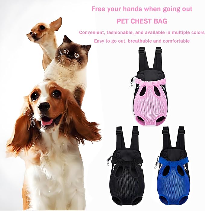 Pet Carrier Backpack, Adjustable Pet Front Carriers for Small Medium Dogs Cats 5-18 Lbs, Legs Out, Dog Cat Carrier Backpack for Hiking,Camping,Traveling,Cycling (Pink, Large（Fit:10-18lb）