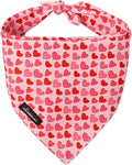 ARING PET Valentine Dog Bandana, Cute Pink Red Pink Pet Bandanas Scarf Triangle Bibs Handkerchief for Puppy Small Medium Large Boy Girl Dogs-S