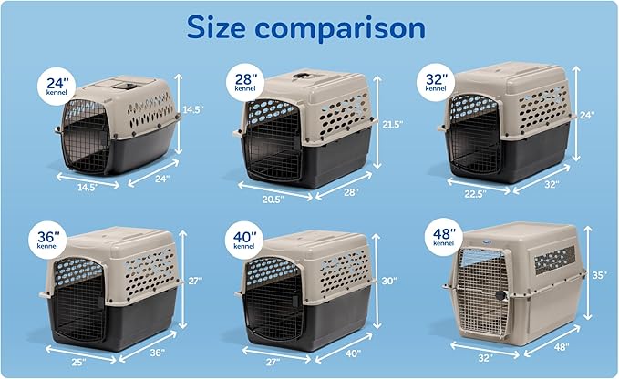 Petmate Vari Dog Kennel - Portable Dog Carriers & Crates for Medium Dogs, Airline-Friendly, Durable Plastic, Pet Carrier For Home and Travel, 32 Inches, Taupe and Black