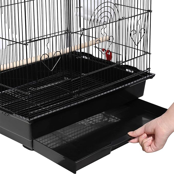 Yaheetech 41-inch Open Top Medium Bird Cages for Parakeets Finches Canaries Lovebirds Small Quaker Parrots Cockatiels Budgie Green Cheek Conure Travel Pet Flight Birdcage