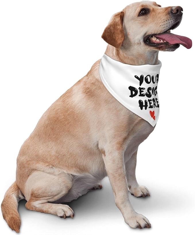 Custom Dog Bandana Add Your Text Photo Name Personalized Neckwear Bandanas Soft Customized Pet Scarf with Your Design Funny Gifts for Cat Dog Pet Style 06
