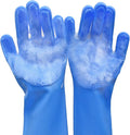 Pet Grooming Gloves, Dog Washing Gloves with High-Density Teeth, Heat Resistant Silicone Cat Hair Remover with Enhanced Five Finger Design, Bathing and Massaging for Dogs and Cats