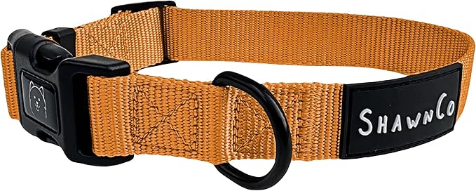 ShawnCo Dream Walk Dog Collar- Premium, Adjustable and Comfortable Pet Collar for Small, Medium, Large and Extra Large Dogs (L, Sunset Orange)