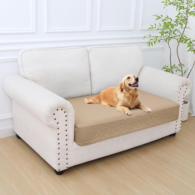 hyha Waterproof Dog Blanket, Soft Pet Bed Blankets, Waterproof Sofa Couch Cover for Dogs Washable, Reversible Pet Couch Covers for Sofa Furniture (30x53 Inch, Taupe/Beige)