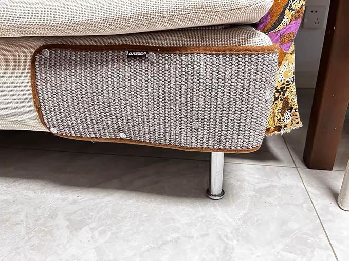 HAOZAIKEJI Cat Scratcher Mat Sofa Protector Natural Sisal Cat Scratching Mat Cat Scratch Couch Cover Heavy Duty Couch Guard Scratch Pad for Grinding Claws Protecting Furniture (Thicken Gray Long)