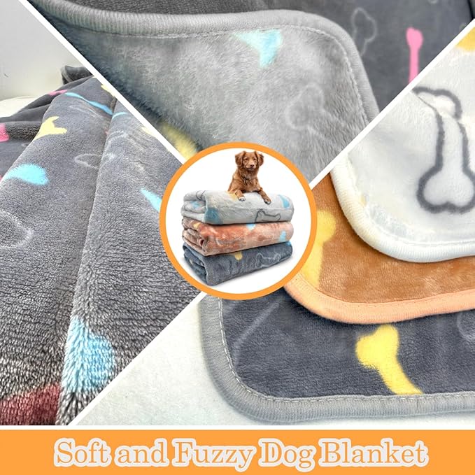 Dog Blankets for Medium Large Dogs Washable, 3 Pack Pet Blanket Washable 41" x 31", Fuzzy Soft Puppy Throw Cover for Kennel Crate Bed