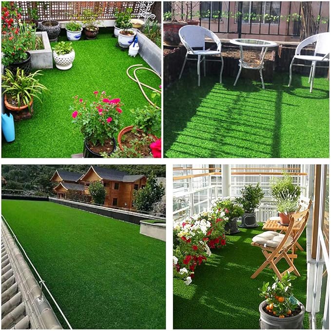 Petgrow Synthetic Artificial Grass Turf 7FTX51FT for Indoor Outdoor Dog Synthetic Grass Mat, Party Wedding Christmas Balcony Garden Astro Turf Rug,Drainage Holes Faux Fake Grass Rug Carpet for Pets