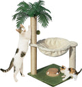 Fantasreen Cat Scratching Post 28 Inches Small Cat Tree Tower with Hammock, Cat Toy Wooden Interactive Condo for Kitten and Adults Cat