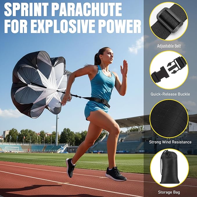 Agility Ladder, Soccer Football Training Equipment Set - 20ft Speed Ladder, 4 Hurdles,Parachute, 12 Cones & Jump Rope | Agility & Speed Training for Kids Youth Adults,Basketball & Football Accessories