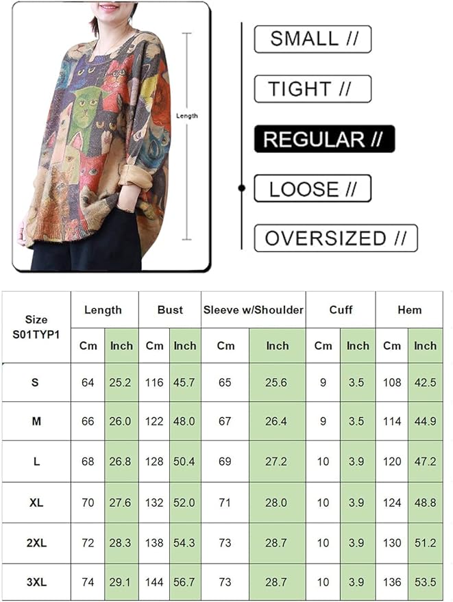 YESNO Women Christmas Sweater Graphic Printed Oversized Pullover Sweaters Casual Loose Knit Tops S01