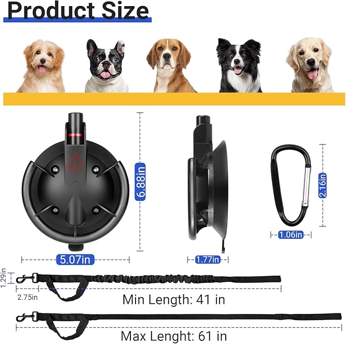 Dog Bathing Suction Cup with Tether, High Elasticity Nylon Dog Bathing Tether Leash with Powerful Suction Cup for Pet Puppy Cat Shower,Trimming, Grooming