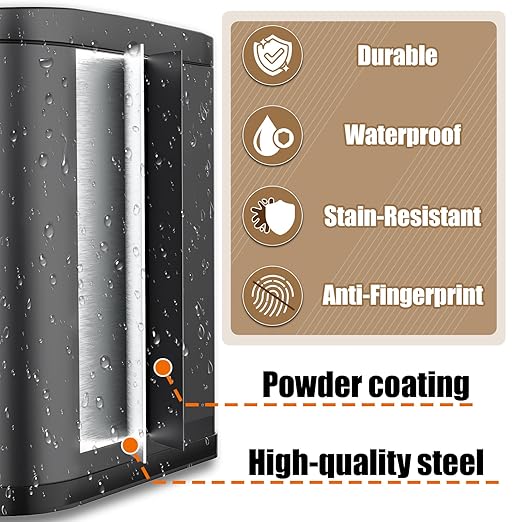 Dog Poop Trash Can Outside with Odor Control Lid & Step Pedal, 3.2Gal Stainless Steel Outdoor Trash Can, Waterproof Dog Waste Container - Includes 3 Carbon Filters & Bin Bag Holder