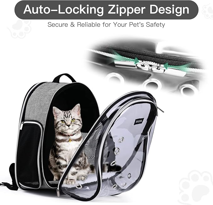 BAGLHER Cat Carrier Backpack Bubble - Fit Up to 18 Lbs - Airline-Approved Dog Backpack Carrier for Small Pets Puppies Dogs Bunny, Space Capsule Dog Carrier Backpack for Travel Outdoor Hiking, Grey