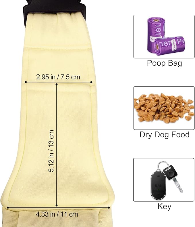PETLOFT Reversible Dog Cat Sling Carrier, Small Dog Carrier, Adjustable Dog Sling, Hands Free Cross Body Carrier with Collar Hook for Dog/Cat/Bunny up to 11lb (Beige)