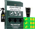 Original Glow in the Dark Dog Poop Station Outdoor - Triple Storage Pet Waste Station with Lock and Rain Guard - 600 Dog Poop Bags Included