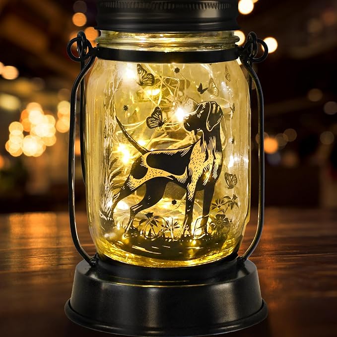 German Shorthaired Pointer Gifts for Women/Men, Pet Solar Lanterns German Shorthaired Pointer Lover Lantern Pet Loss Dog Memorial Lights Solar Garden Decoration for Yard,Patio,Torches Light Home Decor