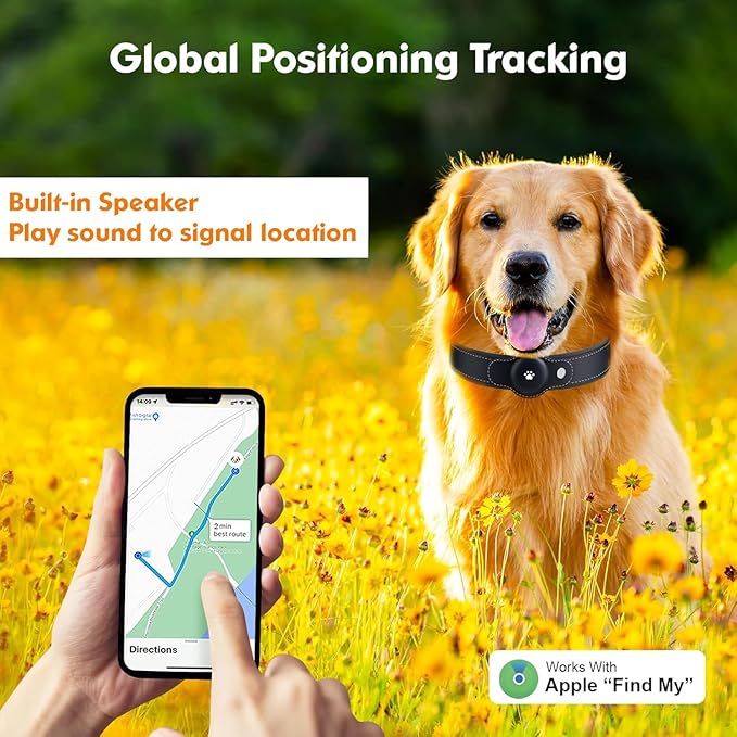 BONSO 2-in-1 GPS Tracker for Dogs: Smart Collar with Real-Time Location, No Monthly Fee, Unlimited Range (iOS Only) GPS Tracker Dog Collar- Ideal for Small, Medium Large Dogs(Tracker Included)