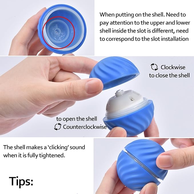 Trumoon Automatic Bouncing Ball Toy for Small and Medium Dog, Motion Moving Ball for Dog, Durable Motion Activated Automatic Rolling Pet Toys(Blue)