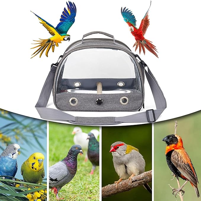 Travel Use Bird Carriers Bag Cage with Ventilation Holes and Perch for Avians Pet Ventilated Bird Transport Ventilated Small Pet Travel Carriers