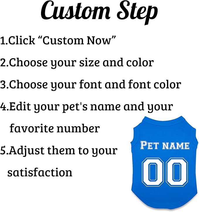 Customized Dog Jersey Shirt, Breathable Doggy Football Tee, Lightweight Sleeveless Vest Pet Clothes Personalized Pet Shirt Custom with Name/Text/Photo/Logo