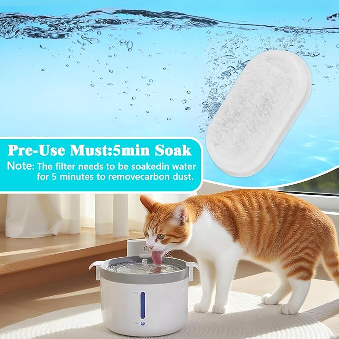 16-Pack Cat Water Fountain Filter – Cat Fountain Replacement Filters for Stainless Steel Adjustable Water Flow Pet Water Fountain, Dog Water Fountain
