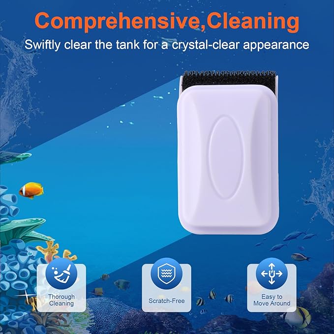 Fish Tank Cleaner Kit, Gravel Vacuum for Aquarium, Fish Tank Aquarium Vacuum Gravel Cleaner, Aquarium Siphon with Magnetic Fish Tank Glass Cleaner, Aquarium Cleaning Tools Water Changer