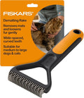 Fiskars Pet, Cat and Dog Brush, Fine Bristles & SoftGrip Handle for Gentle Grooming and Deshedding, Cat and Dog Supplies, Orange/Black